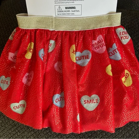 NEW! Little me girls Valentines Tutu set  tutu and matching hair bow clip - Picture 4 of 6